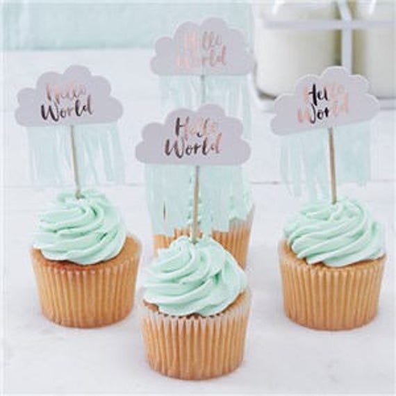 Baby Shower cupcake picks.