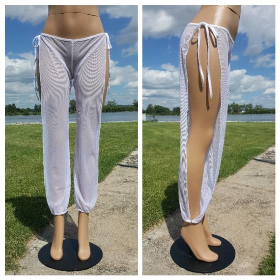 Tie Side Sheer Mesh Beach Pants For Exotic Dancers or a Sexy