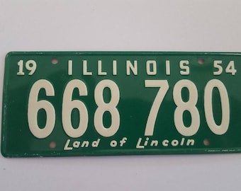 Vintage 1954 Wheaties Cereal premium mini license plate State of Illinois Land of Lincoln measures 4 7/8" x 2"
