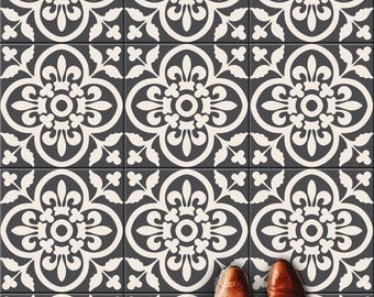 Encaustic Moroccan Tile Wall Stair Floor Self Adhesive Vinyl Stickers,Kitchen Bathroom Backsplash Carrelage Decal, Peel & Stick Home Decor
