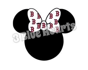 Boston Red Sox Minnie Head svg studio dxf pdf jpg png