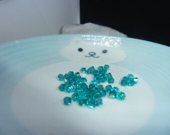 Set of 54 bead - BLUE Zircon AB - 4 mm SWAROVSKI