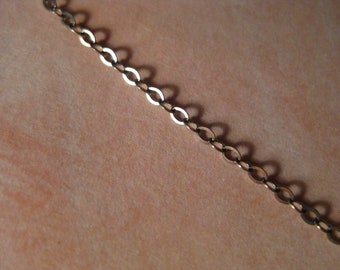 10% OFF ;). Oxidized Sterling Silver Flat Oval Cable Chain 1.2X2mm (1FT Total)