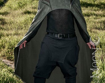 NEW FABRICS: Men's Convertible Cape with Hood in Micro Suede by Opal Moon Designs (One Size Fits All)