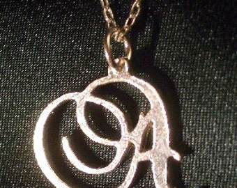 Handcarved Sterling Silver CUSTOM INITIAL Necklace - choice of fonts