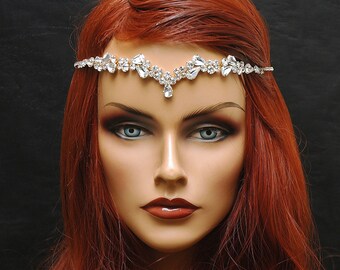 Thin Wedding Headband Gold Bridal Headpiece, Reign Wedding Headpiece, beach wedding Headpiece, Bridal Crown Hair Vine, Bohemian Headpiece