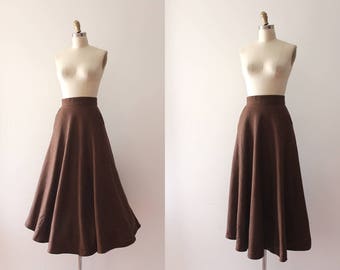 vintage 1960s skirt // 60s brown wool skirt