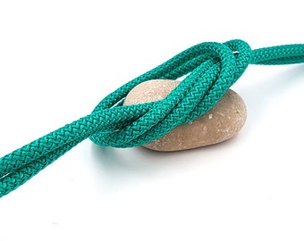 Diameter 5 mm braided cord, mint green, by the yard