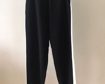 Black Strap Knit jogger pants
