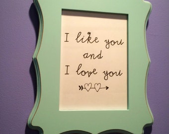 I Like You and I Love You Wall Hanging