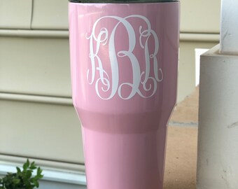 Monogram Tumbler - Ozark Trail Tumbler - Monogram Cup - Beach Tumbler - Bridal Party Gift - Tumbler - Vacuum Insulated Stainless Steel - Cup