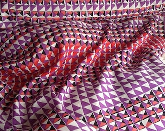 Geometric Silk Fabric by the Yard, Fabric by the Yard, Silk Yardage, Yardage