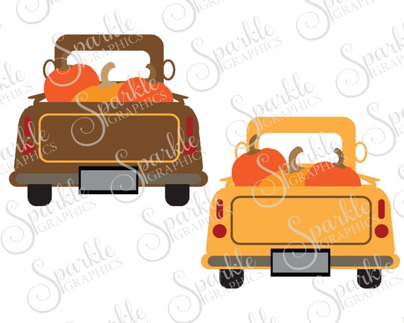 Download Antique Truck Cut File Blank Fall SVG October Pumpkin Vintage