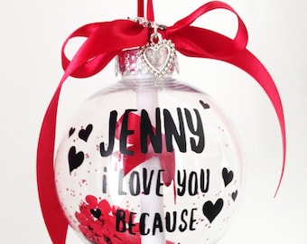 Valentines Gift, Personalised Bauble, Girlfriend Gift, Wife Gift, Husband Gift, Boyfriend Gift, Gift For Her, Gift For Him