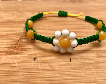 Gemstone beaded and braided bracelet