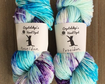 Hand Dyed Yarn DK Weight Super soft 100g Poseidon