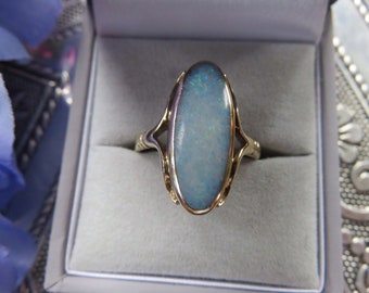Vintage 9ct Gold Opal Ring, Size Q1/2 Statement Ring, Engagement ring, Vintage, Opal, Opal Ring, Vintage Ring, Opal