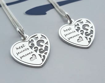 Best Friend Necklace, Sterling Silver Best Friend Necklace, Silver Best Friend Necklace, Best Friend Necklace, BFF Gift, Best Friend Forever