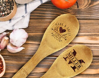 Bamboo Spoons, Wooden Spoon Engraved, Baking Party Favor Kids, Party Favors Cookout, Chili Cook Off Trophy, Wedding Shower Gift, Chef Gift