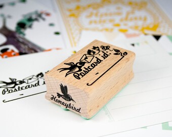 Postcard id stamp for universal use, rubber id stamp for post crossing, ID ink stamp for postcrossing, stamp for letter mail