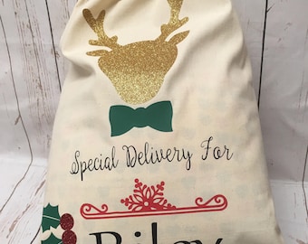 SANTA SACK- CHRISTMAS sack- Personalised Sack- Christmas stocking