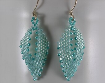 Green Russian Leaf Earrings