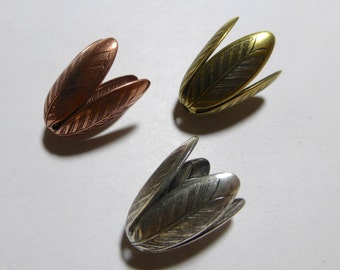 Large Bead Caps in Antique Copper, Antique Silver & Antique Brass 20x14mm (2)