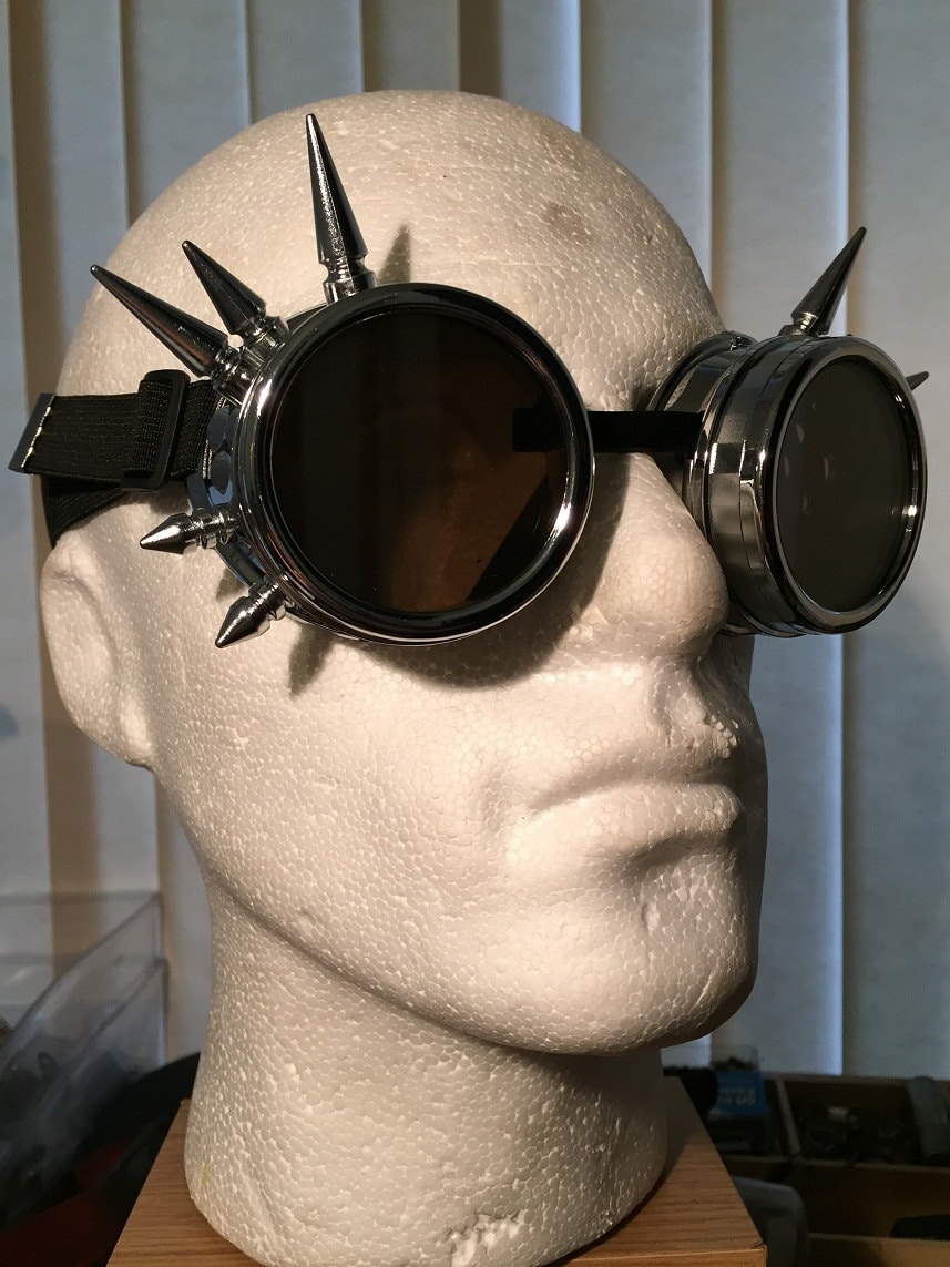Chrome Steampunk Spikey Goggles Retro Cosplay Mad Max Eyewear