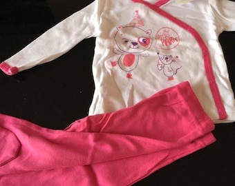set pajama 2pieces (with foot) 6months summer girl NEW