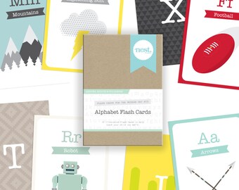 Alphabet Flash Cards - Arrows, Robots & Volcanoes