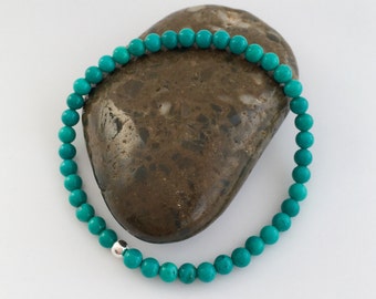 Turquoise bracelet, small turquoise semiprecious stone bracelet, December birthstone bracelet, girlfriend gift, sister, best friend