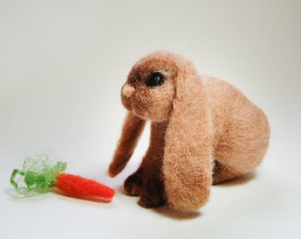 Needle Felted Lop Rabbit, Lop Ear Bunny Rabbit, French Lop Rabbit, Lop Bunny Toy, Needle Felted Lop Bunnies, Lop Rabbits Felted Toy