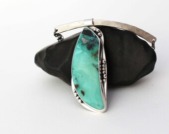 McGinnis Turquoise Pendant Necklace. Silver Turquoise Pendant. American Turquoise. Genuine Turquoise. Unique Turquoise. Natural Turquoise