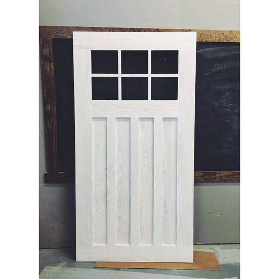 Board and Batten Glass Window Sliding Barn Door by Rustic Luxe