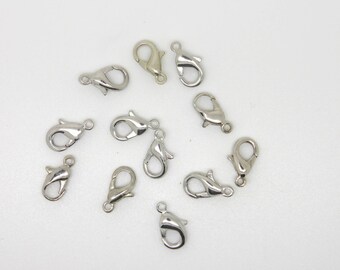 Silver metal, 15 mm lobster clasp