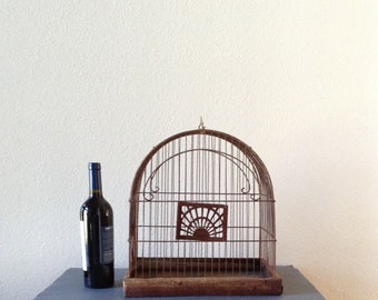 Vintage Bird Cage, Crown Wire Bird Cage, Rustic, Home Decor