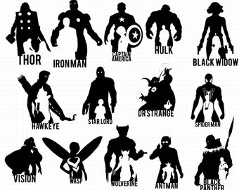 Download Marvel silhouette | Etsy