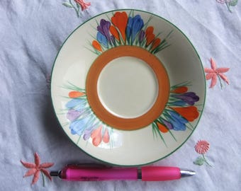 Clarice Cliff Art Deco Crocus Newport Pottery England 5 1/2" SAUCER Plate, #2