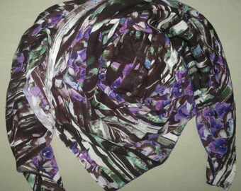 Square Scarf Rayon Scarf Indian Scarf Coffee Contemporary Scarf