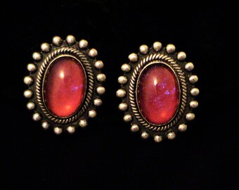 Vintage Dragon’s Breath Sterling Silver Screw Back Earrings