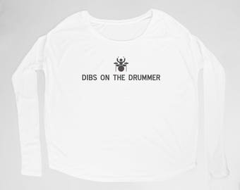 Ladies "Drummer" Flowy Long Sleeve Tee with 2x1 Ribbed Sleeves