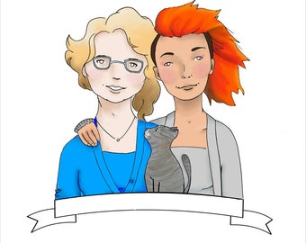 Personalized portrait-caricature couple or single person