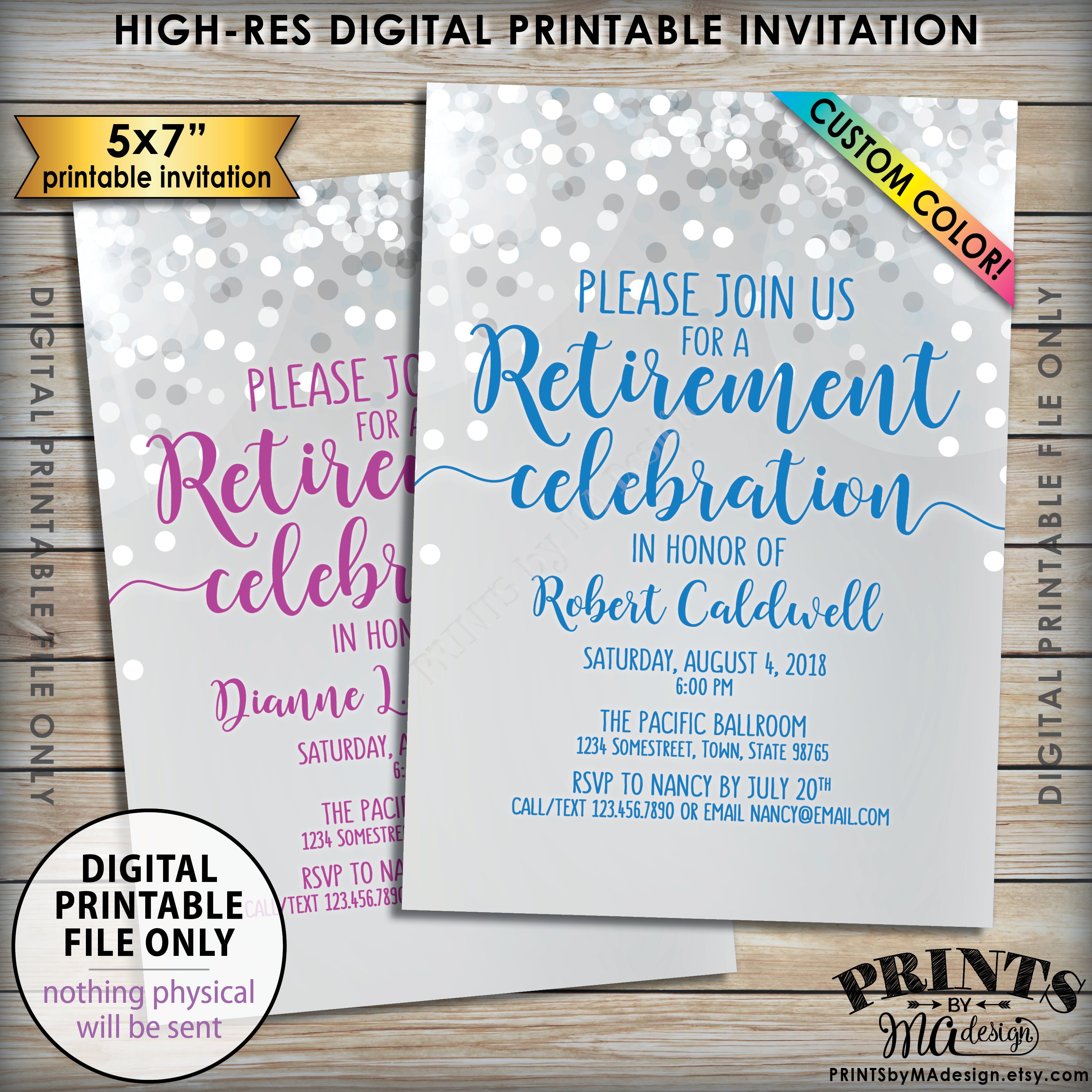 Retirement Party Invitation Retirement Celebration Invite