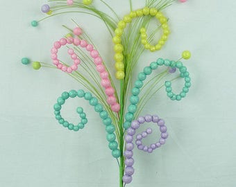 34" Pastel Curly Ball Spray/Wreath Supplies/Easter Decor/Pastel Easter Spray/61963EAS