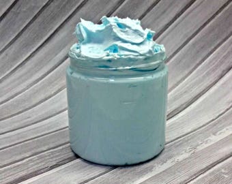 Light Blue TYPE, Handmade Whipped Soap, Fluffy Cream Soap, 4 Oz. Jar