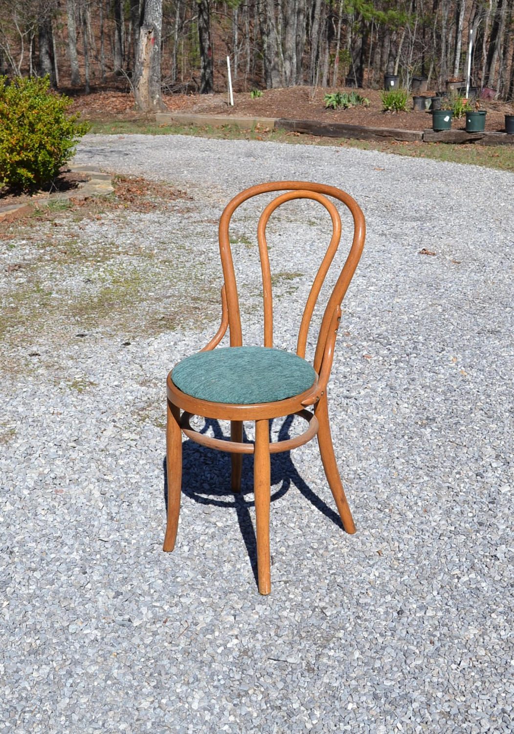 Download Vintage Thonet Style Bentwood Bistro Chair Upholstered Seat