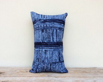 Vintage Cotton Tribal Hand Print Hmong Pillow Case 12" x 20" Pieces Of Retro Tribal Costume