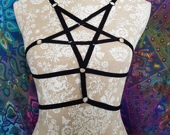 Pentagram body harness, goth, rave, festival, belly dance