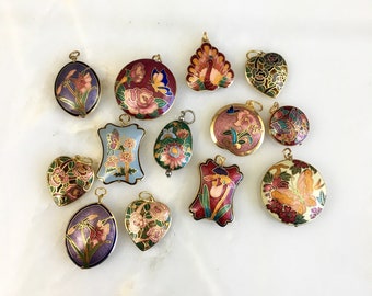 Vintage Cloisonne Pendant Lot