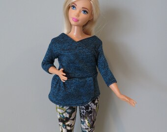 CURVY BARBIE Teal Sparkly Top Outfit